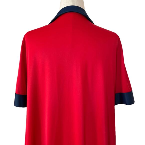 VTG 1960s Mod Color Block Dress – Red, White & Blue Button-Up Shift Pockets - Picture 6 of 10